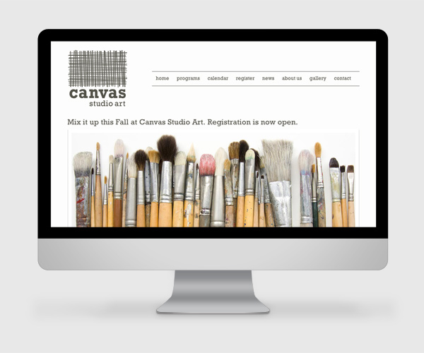 Canvas Studio Art website homepage